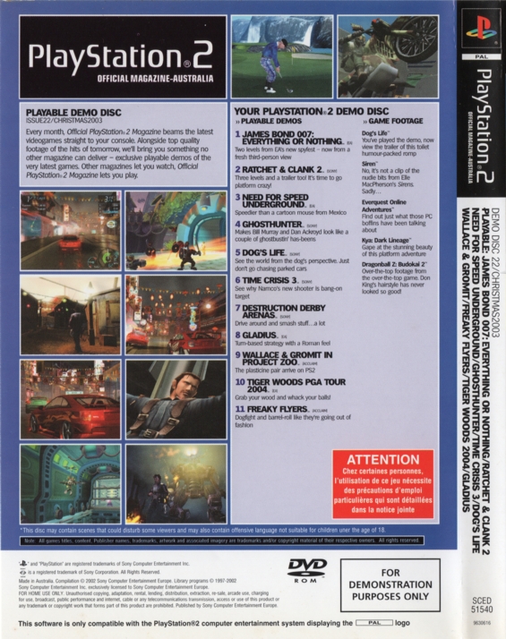 PlayStation 2 Official Magazine-Australia Demo Disc 22 Image 2