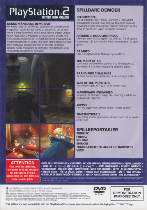 PlayStation 2 Offisielt Norsk Magazine Demo Disc 01 (04) Image 2