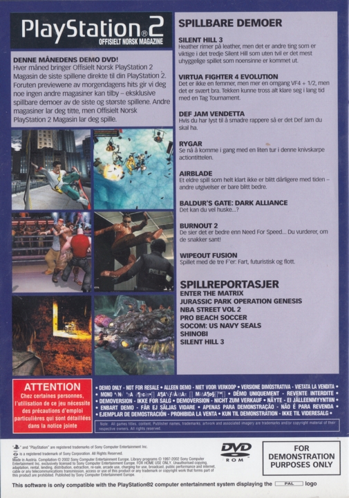 PlayStation 2 Offisielt Norsk Magazine Demo Disc 07 Image 2