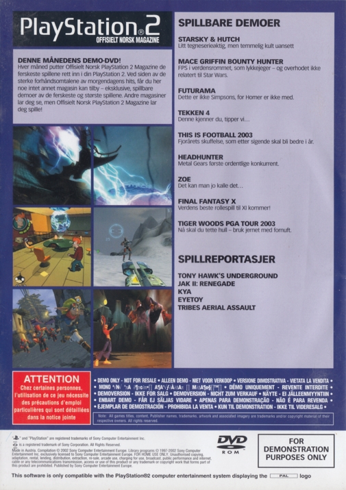 PlayStation 2 Offisielt Norsk Magazine Demo Disc 9 Image 2