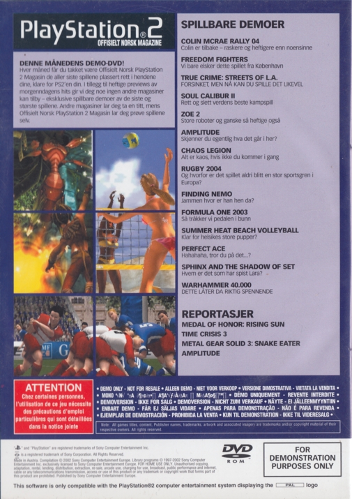 PlayStation 2 Offisielt Norsk Magazine Demo Disc 11 Image 2