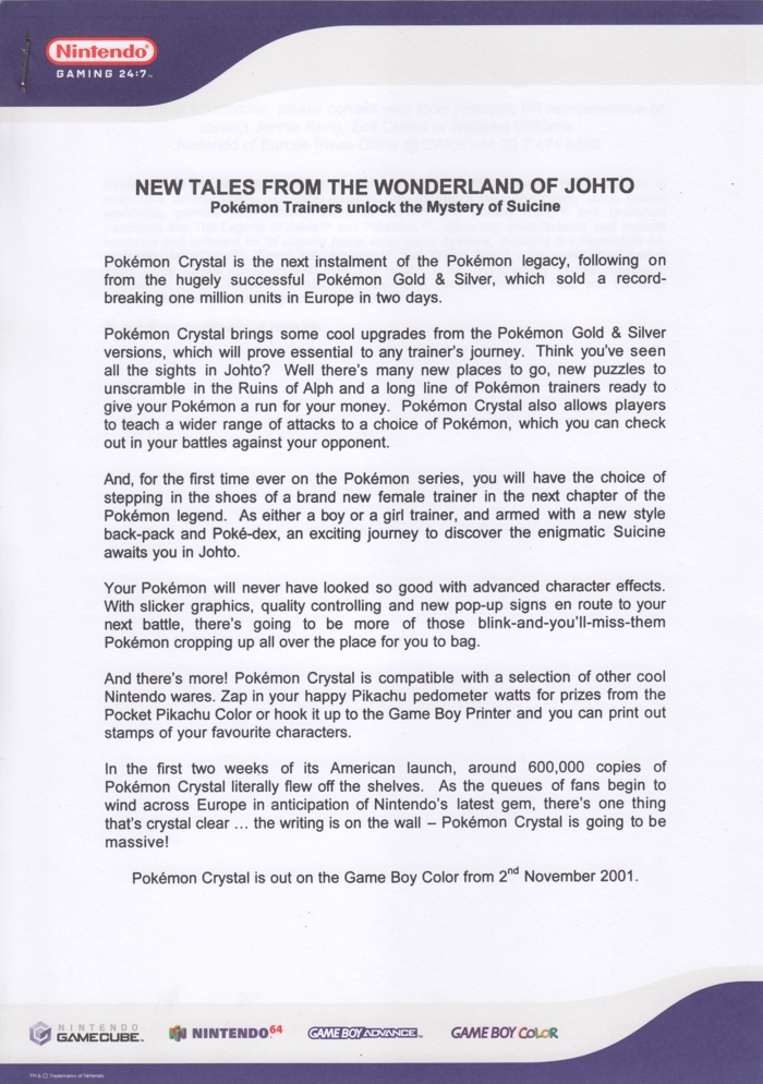 Gaming 24:7 press release 9, page 1/2