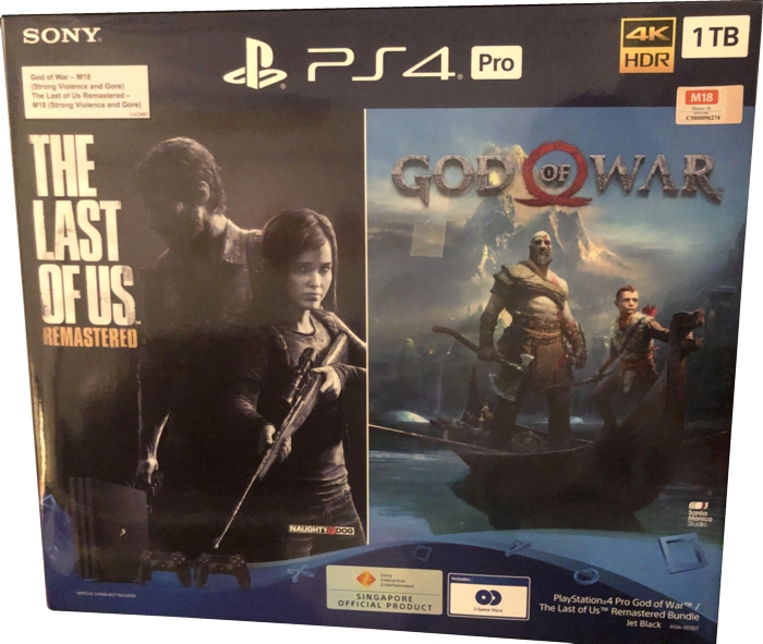 PlayStation 4 box with stickers
