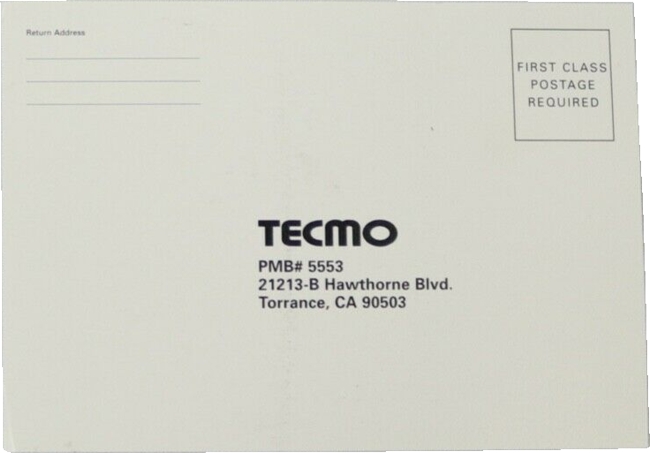 Front of registration card