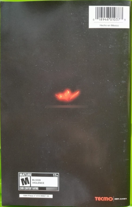 Back of manual