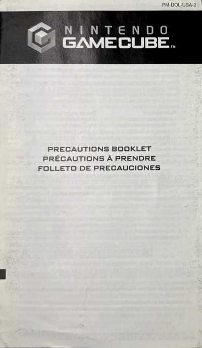 Front of precautions booklet