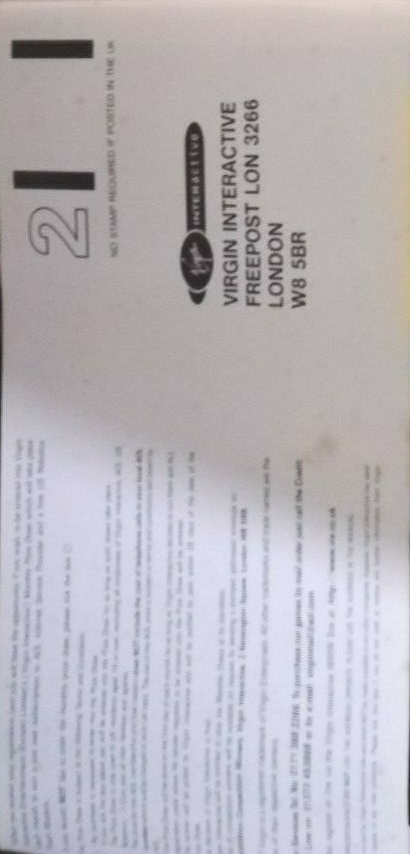 Virgin registration card