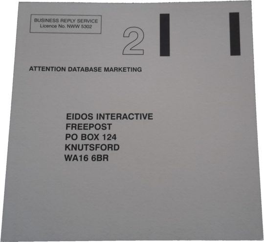 Front of registration card