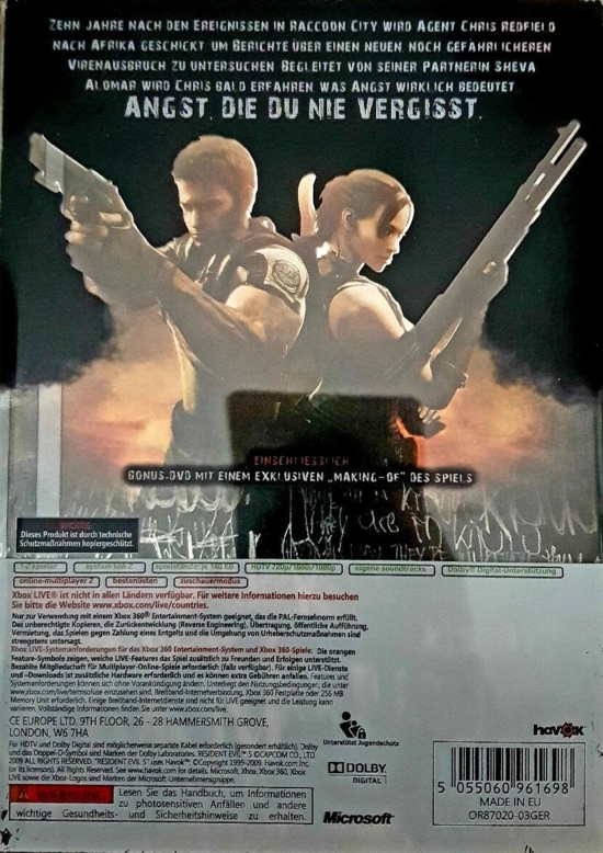 Back of case inside slipcover