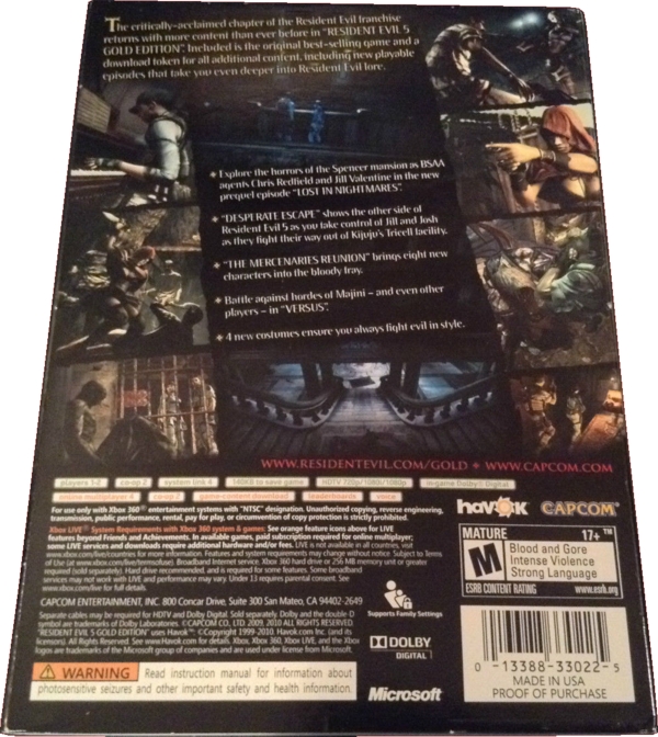 Back of slipcover