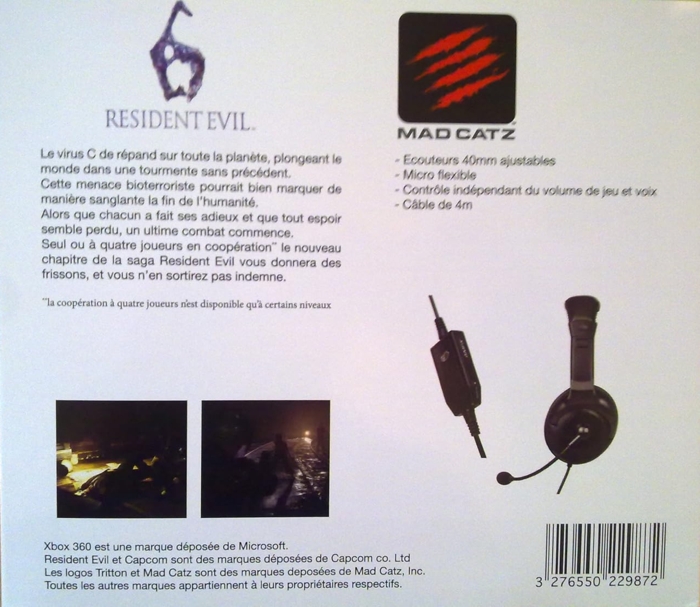 Close-up of back of box