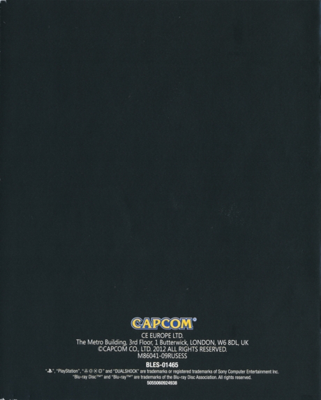 Back of manual