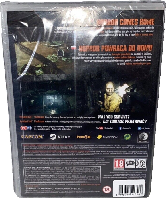 Back of package with barcode sticker