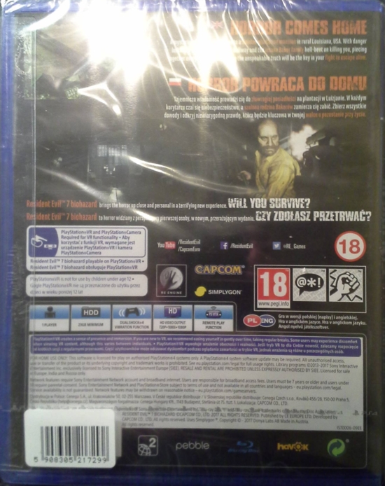 Back of package with barcode sticker