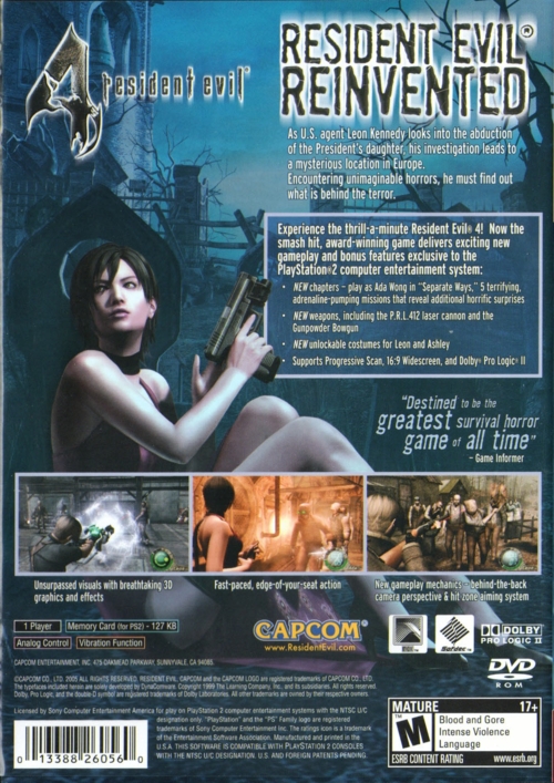 Back of Resident Evil 4