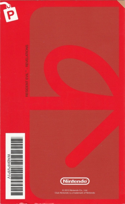 Club Nintendo sheet back