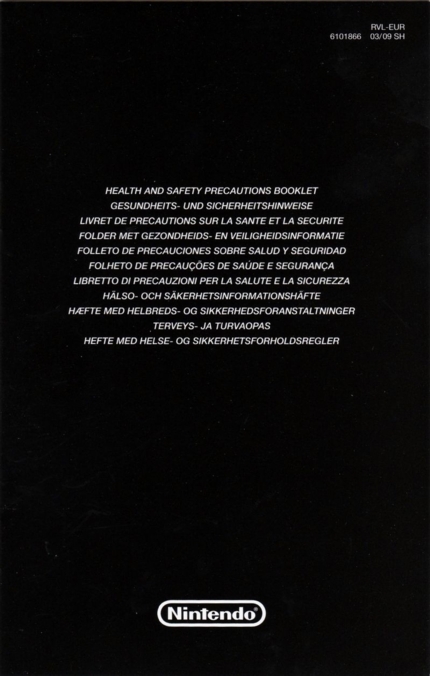 Front of precautions booklet