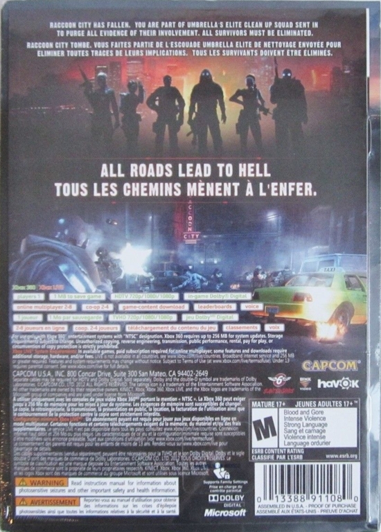 Back of shrink-wrapped slipcover with French manual and sticker