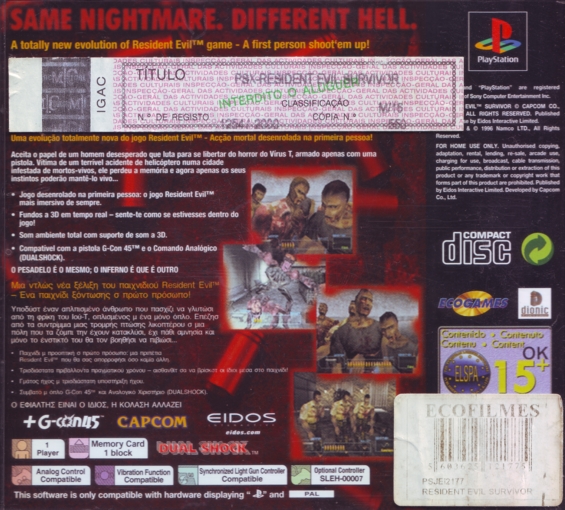 Back of case with Portuguese stickers