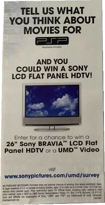 Back of advertisement