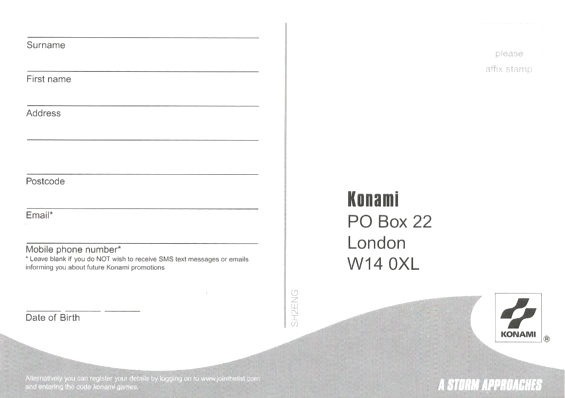 Back of registration card