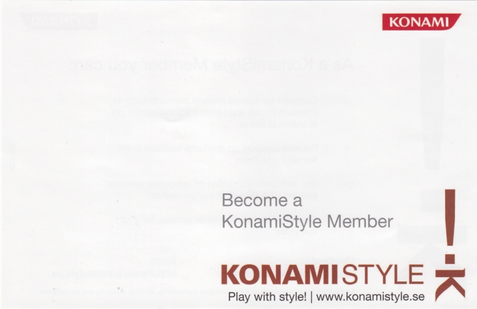 Front of Konamistyle card