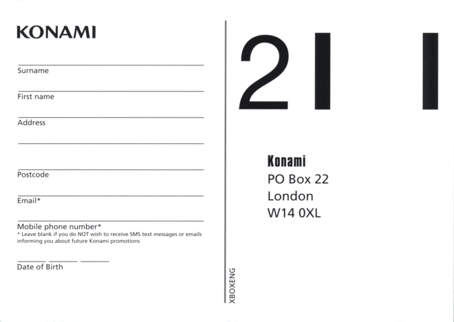 Back of registration card