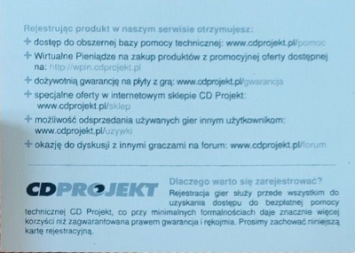 Back of registration card