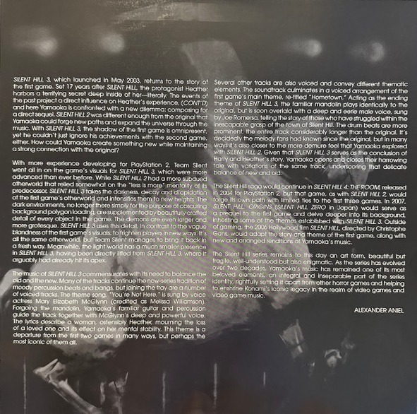 Back of liner notes sheet