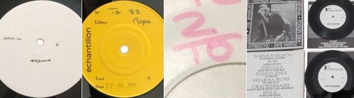 Bleach, Oh, The Guilt, and Eight Songs For Greg Sage And The Wipers test pressings
