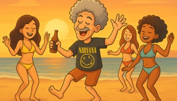 Uncle EV by the beach