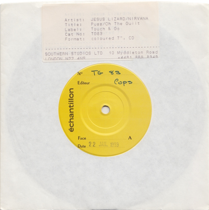 Copy 1, side A and sleeve with sticker Copy 1, side A and sleeve with sticker